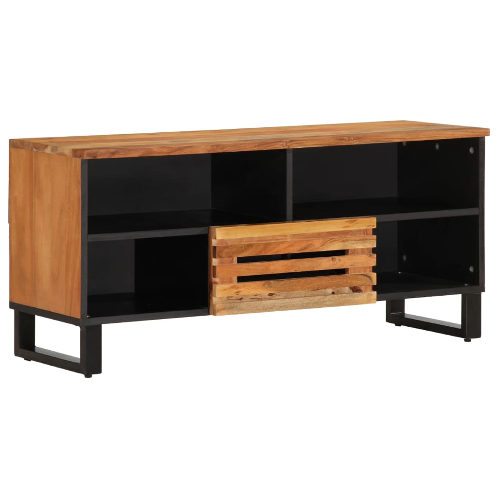 Meuble Tv 100X34X46 Cm Bois Massif De Manguier Brut