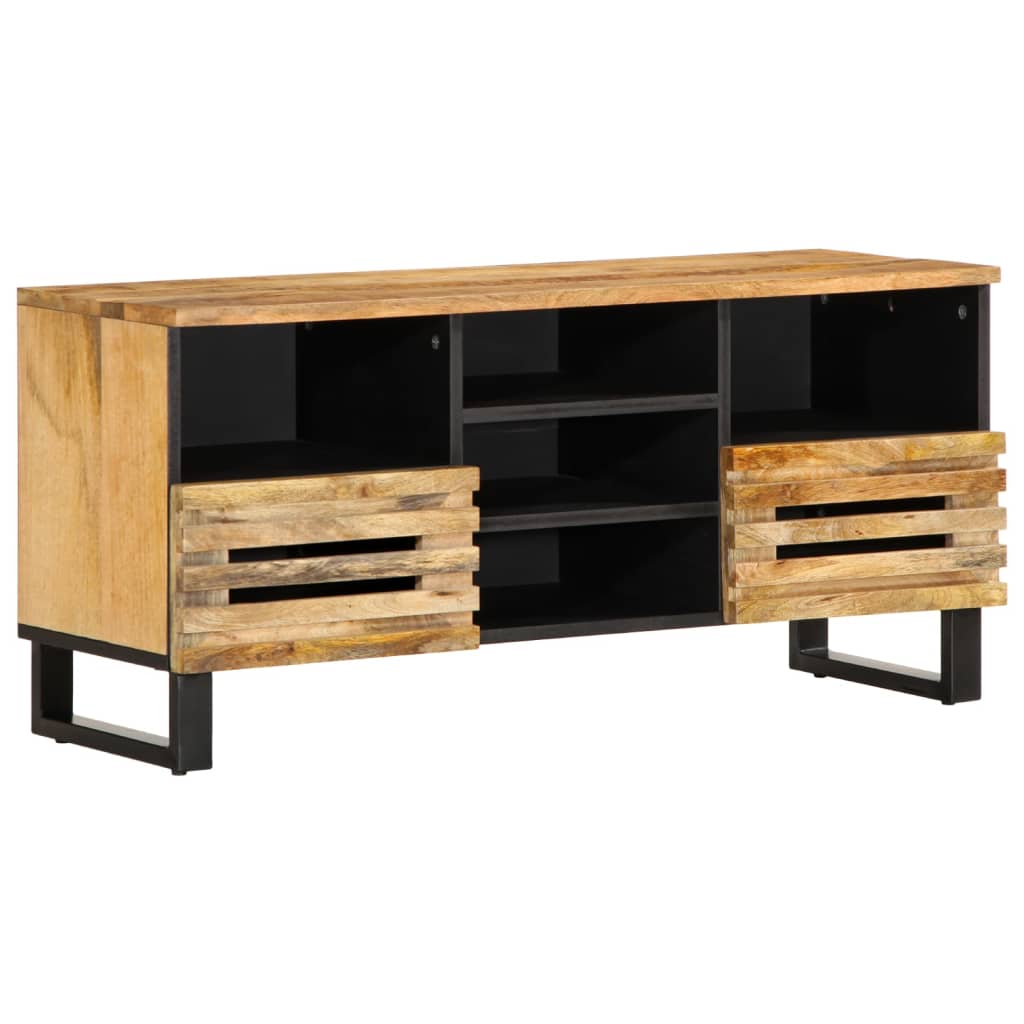 Meuble Tv 100X34X46 Cm Bois Massif Manguier