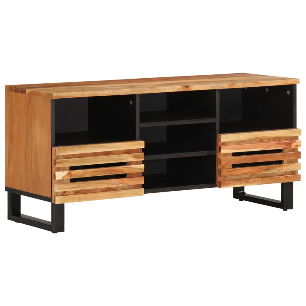 Meuble Tv 100X34X46 Cm Bois Massif Manguier
