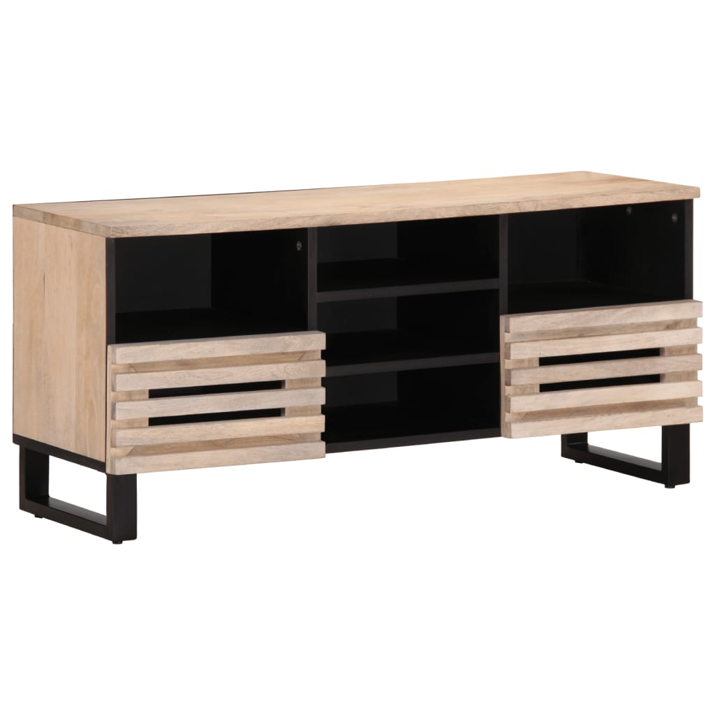 Meuble Tv 100X34X46 Cm Bois Massif Manguier
