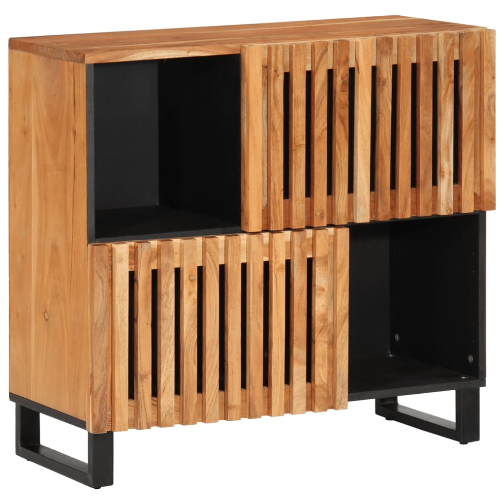 Buffet 80X34X75 Cm Bois Massif De Manguier Marron Clair