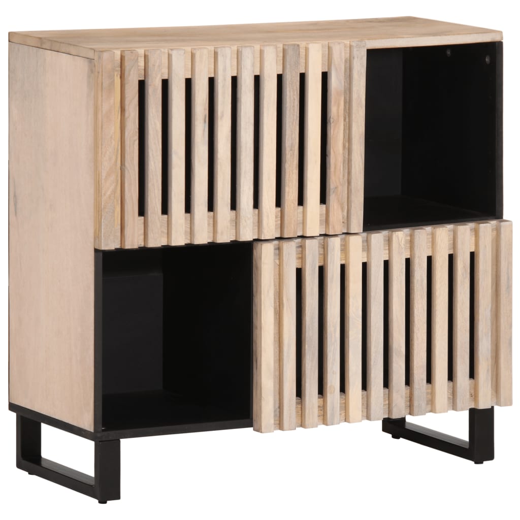 Buffet 80X34X75 Cm Bois Massif De Manguier Marron Clair