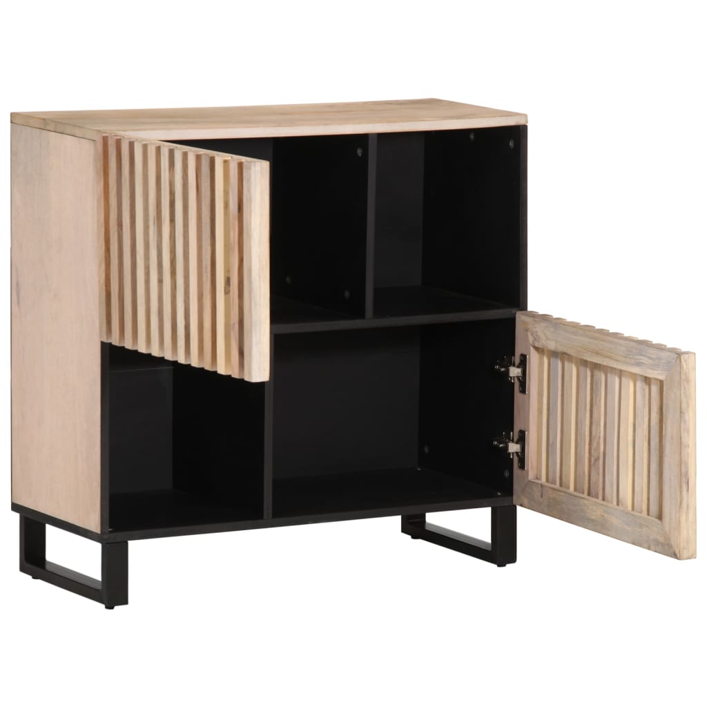 Buffet 80X34X75 Cm Bois Massif De Manguier Marron Clair
