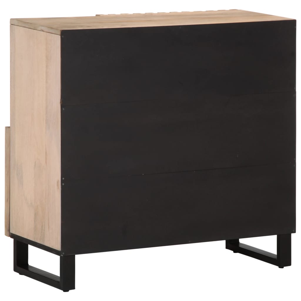 Buffet 80X34X75 Cm Bois Massif De Manguier Marron Clair