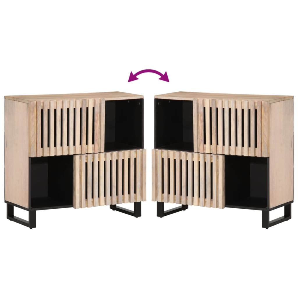 Buffet 80X34X75 Cm Bois Massif De Manguier Marron Clair