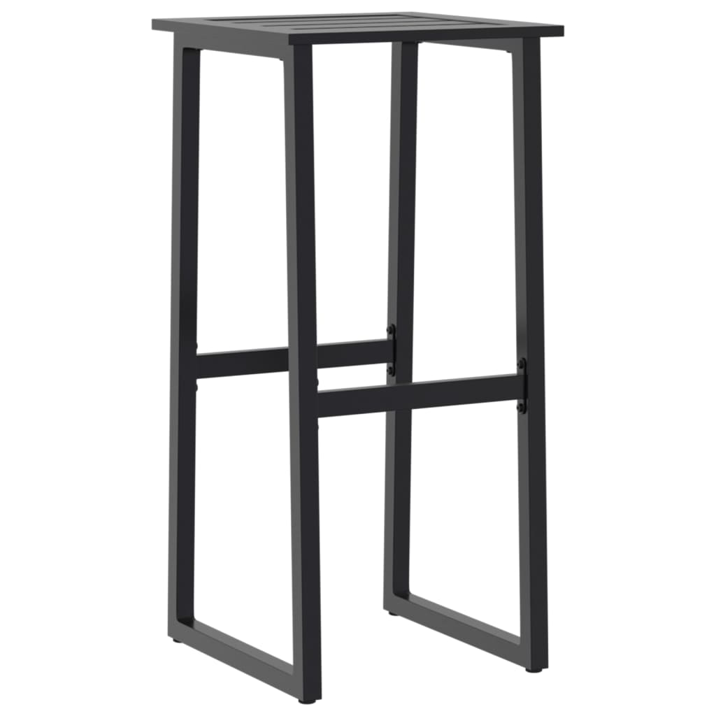 Tabourets De Bar Lot De 2 Noir Acier Enduit De Poudre