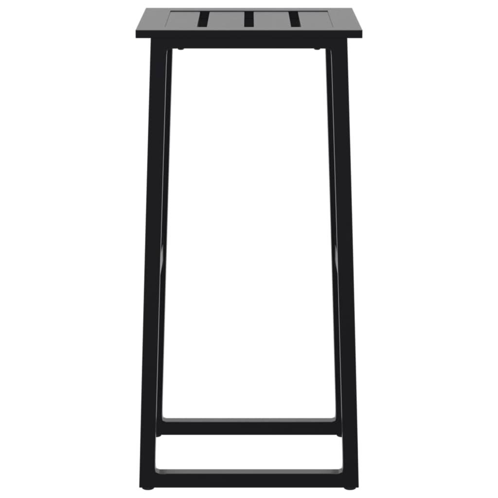 Tabourets De Bar Lot De 2 Noir Acier Enduit De Poudre