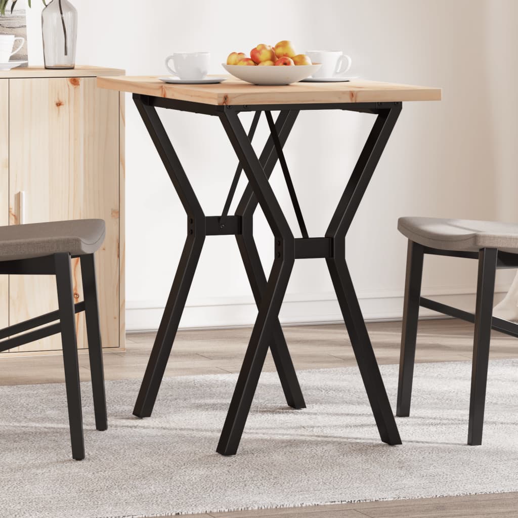 Table À Manger Bois De Pin Massif Acier Cadre En Y