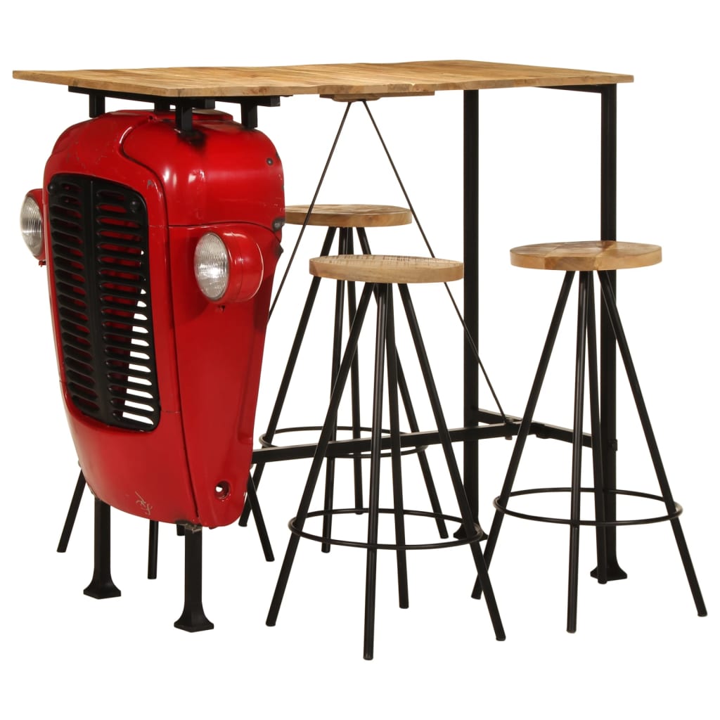 Ensemble De Bar 5 Pcs Bois De Manguier Massif