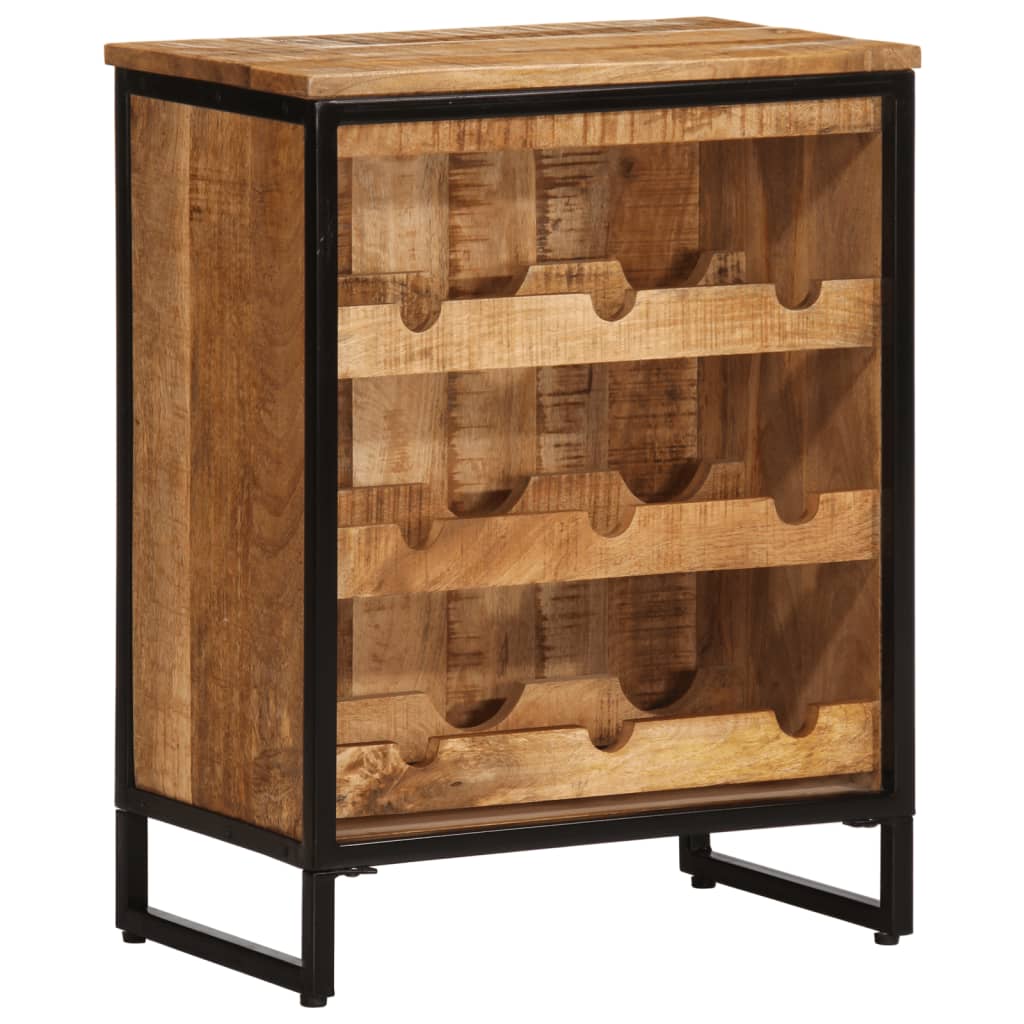 Casier À Vin Pour 9 Bouteilles Bois Massif De Manguier