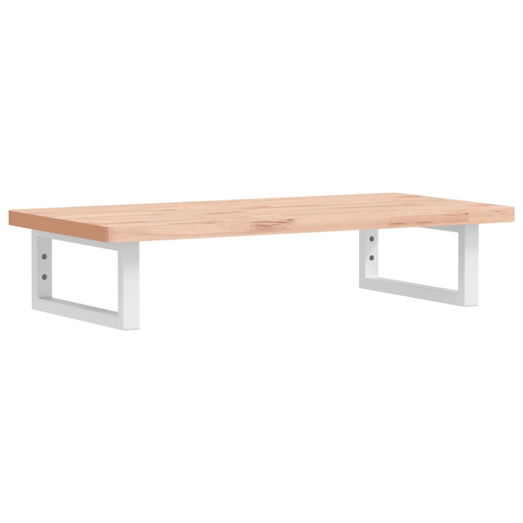 Étagère De Vasque Murale Acier Et Bois Massif De Hêtre Marron Et Blanc