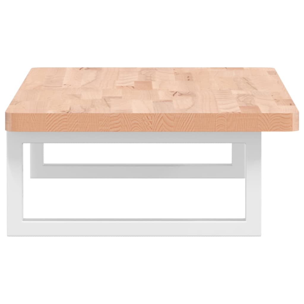 Étagère De Vasque Murale Acier Et Bois Massif De Hêtre Marron Et Blanc