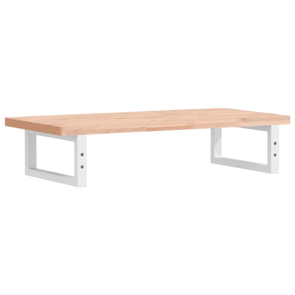 Étagère De Vasque Murale Acier Et Bois Massif De Hêtre Marron Et Blanc