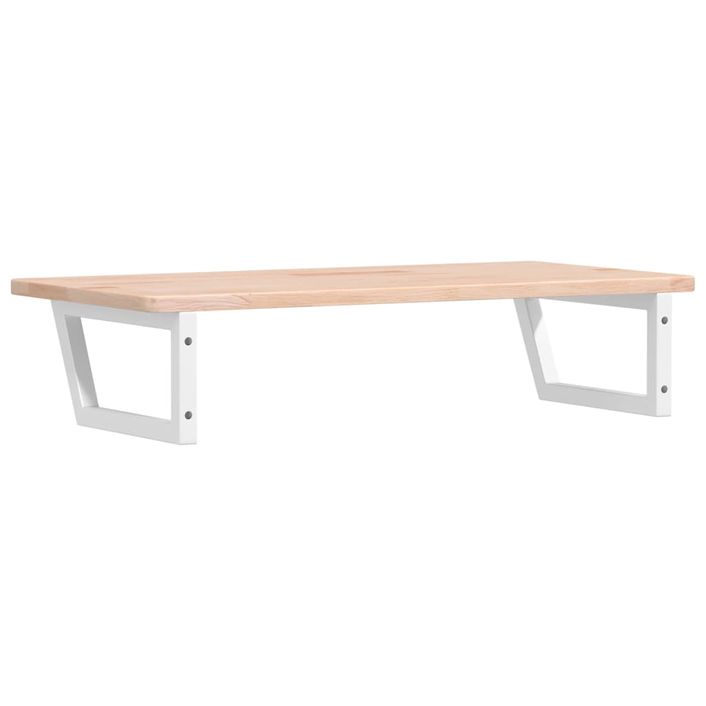 Étagère De Vasque Murale Acier Et Bois De Chêne Massif Marron Et Blanc