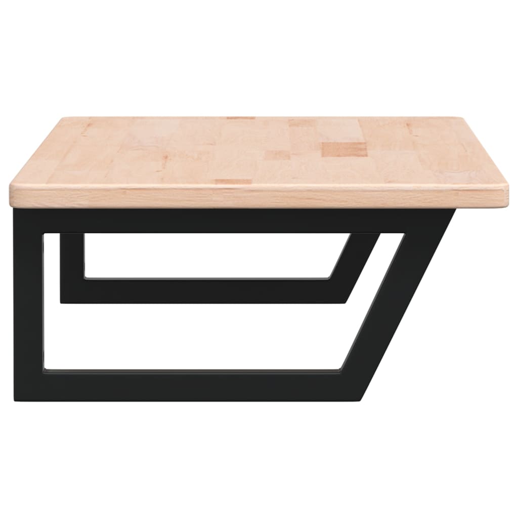 Étagère De Vasque Murale Acier Et Bois De Chêne Massif Marron Et Noir