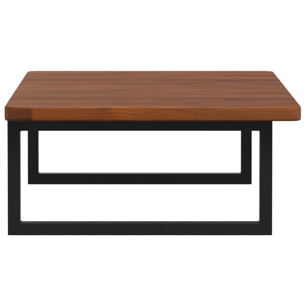 Étagère De Vasque Murale Acier Et Bois De Chêne Massif Marron Foncé Et Noir