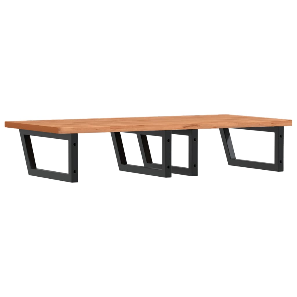 Étagère De Vasque Murale Acier Et Bois Massif De Hêtre Noir