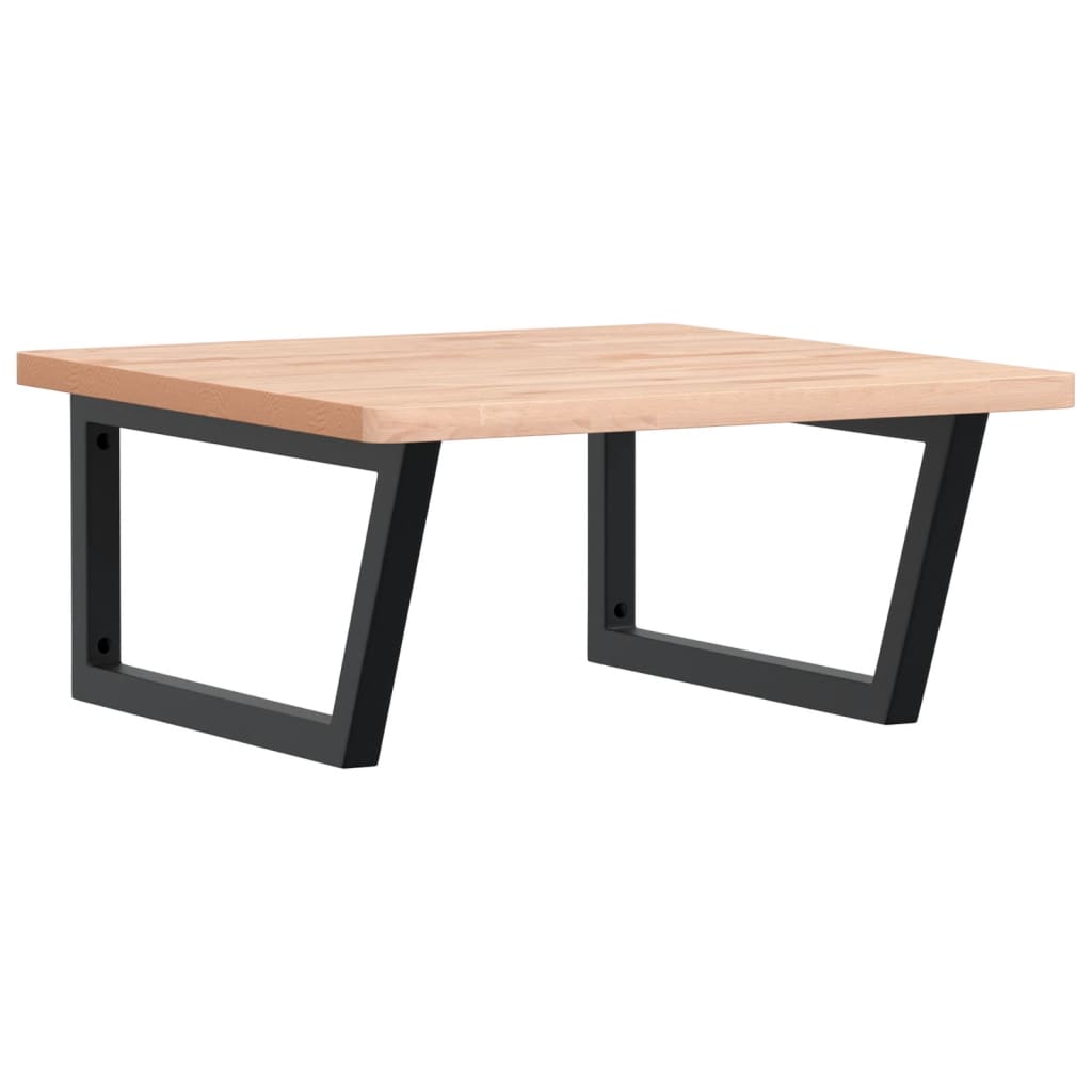 Étagère De Vasque Murale Acier Et Bois Massif De Hêtre Marron Et Noir