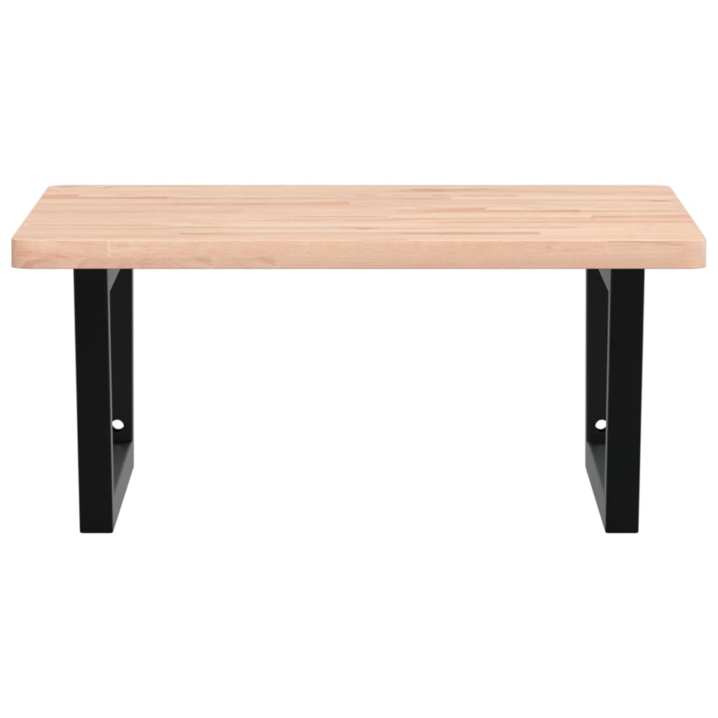 Étagère De Vasque Murale Acier Et Bois Massif De Hêtre Marron Et Noir