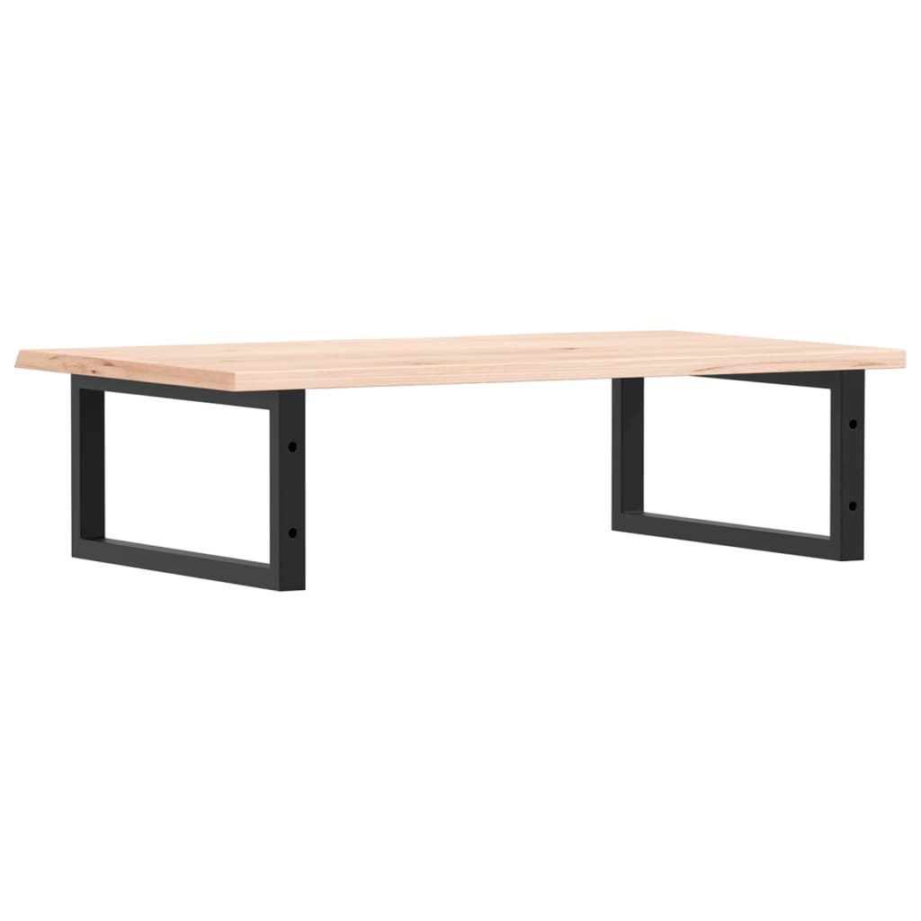 Étagère De Vasque Murale Acier Et Bois De Chêne Massif Marron Et Noir