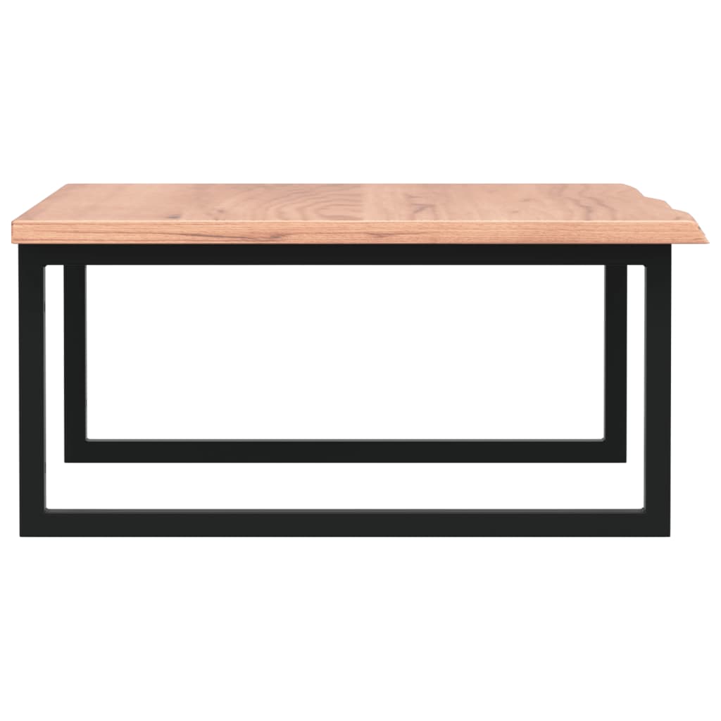 Étagère De Vasque Murale Acier Et Bois De Chêne Massif Marron Clair Et Noir