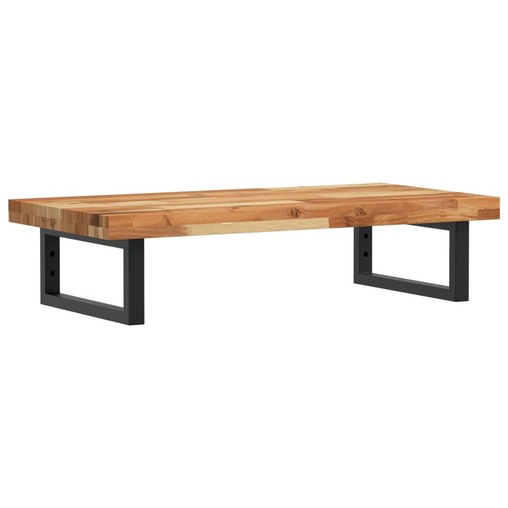 Étagère De Vasque Murale Acier Et Bois Massif D'acacia Marron Foncé Et Noir