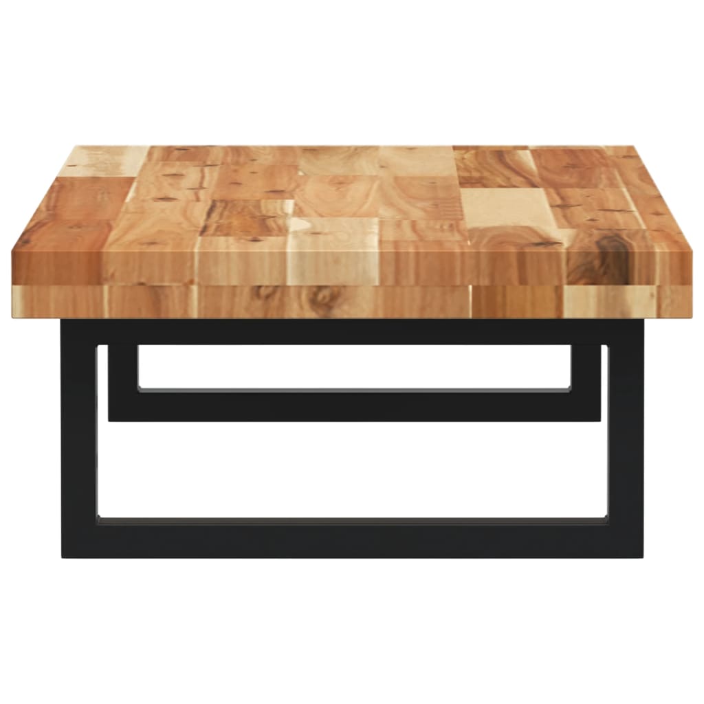 Étagère De Vasque Murale Acier Et Bois Massif D'acacia Marron Foncé Et Noir