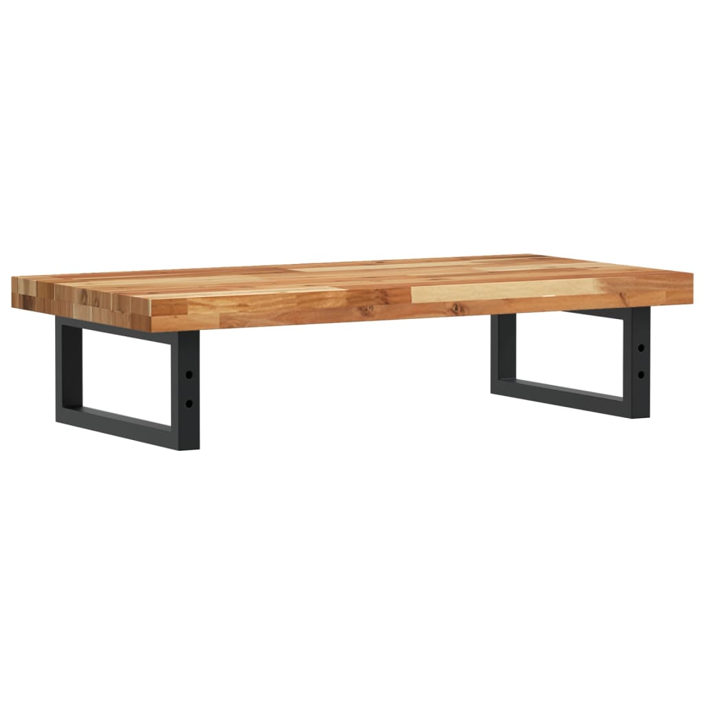 Étagère De Vasque Murale Acier Et Bois Massif D'acacia Marron Foncé Et Noir