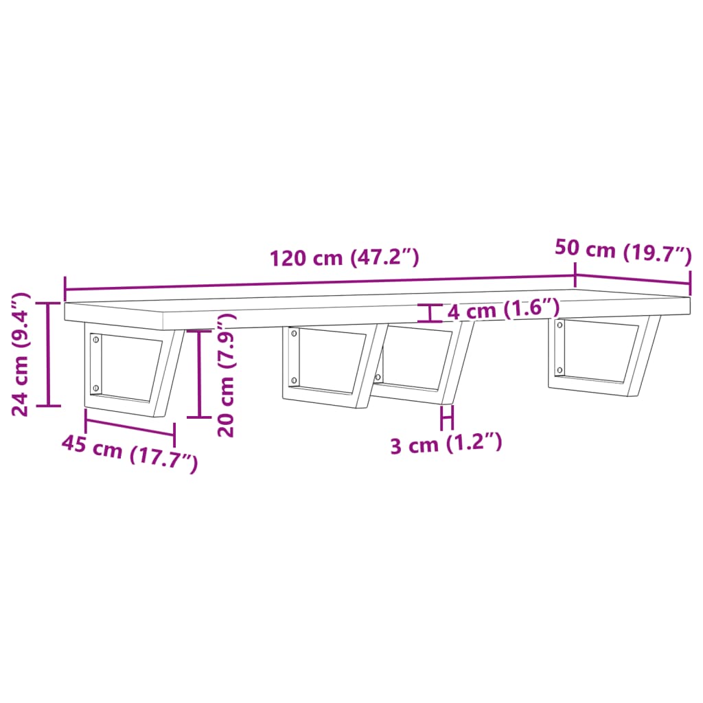 Étagère De Vasque Murale Acier Et Bois Massif D'acacia Marron Foncé Et Blanc