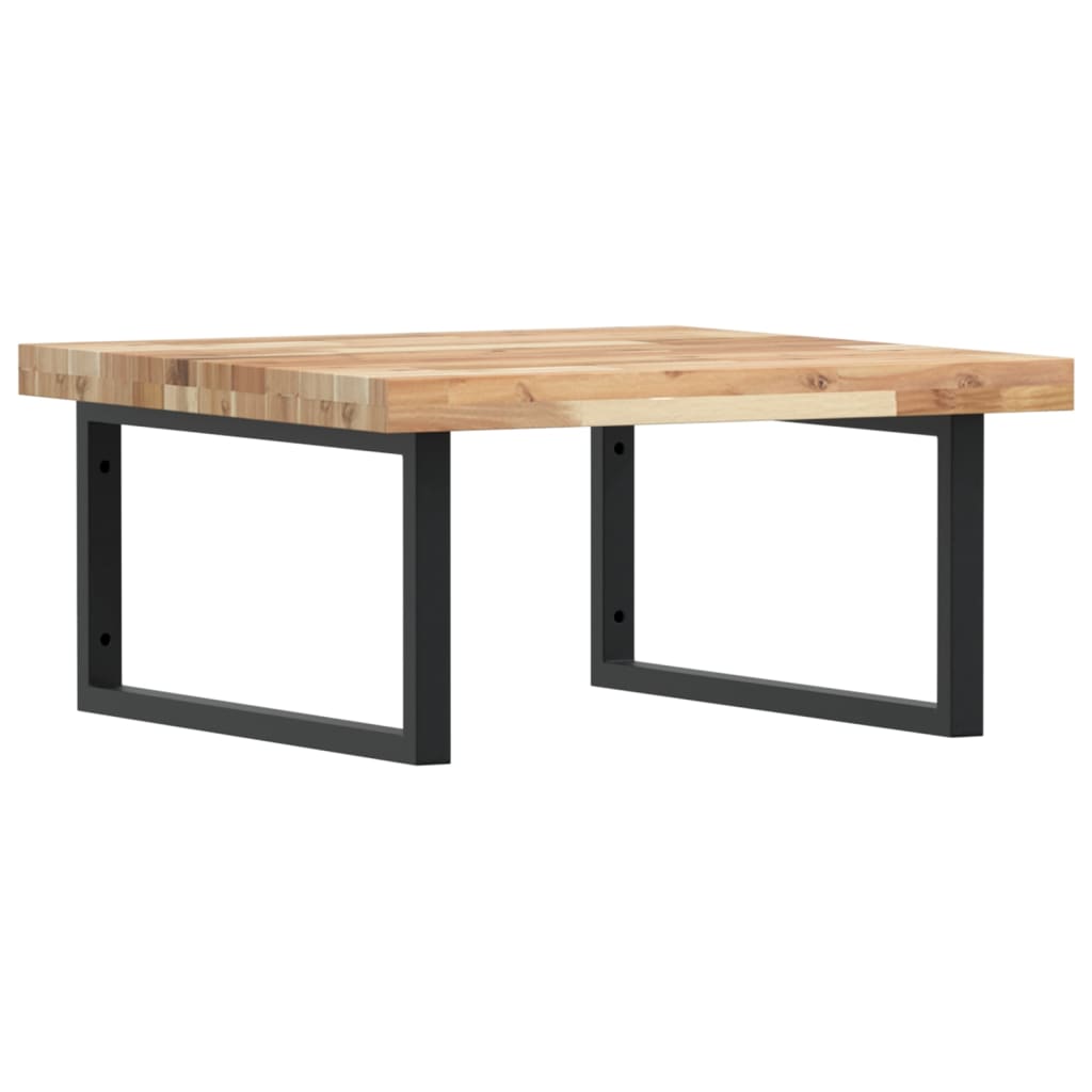 Étagère De Vasque Murale Acier Et Bois Massif D'acacia Marron Et Noir