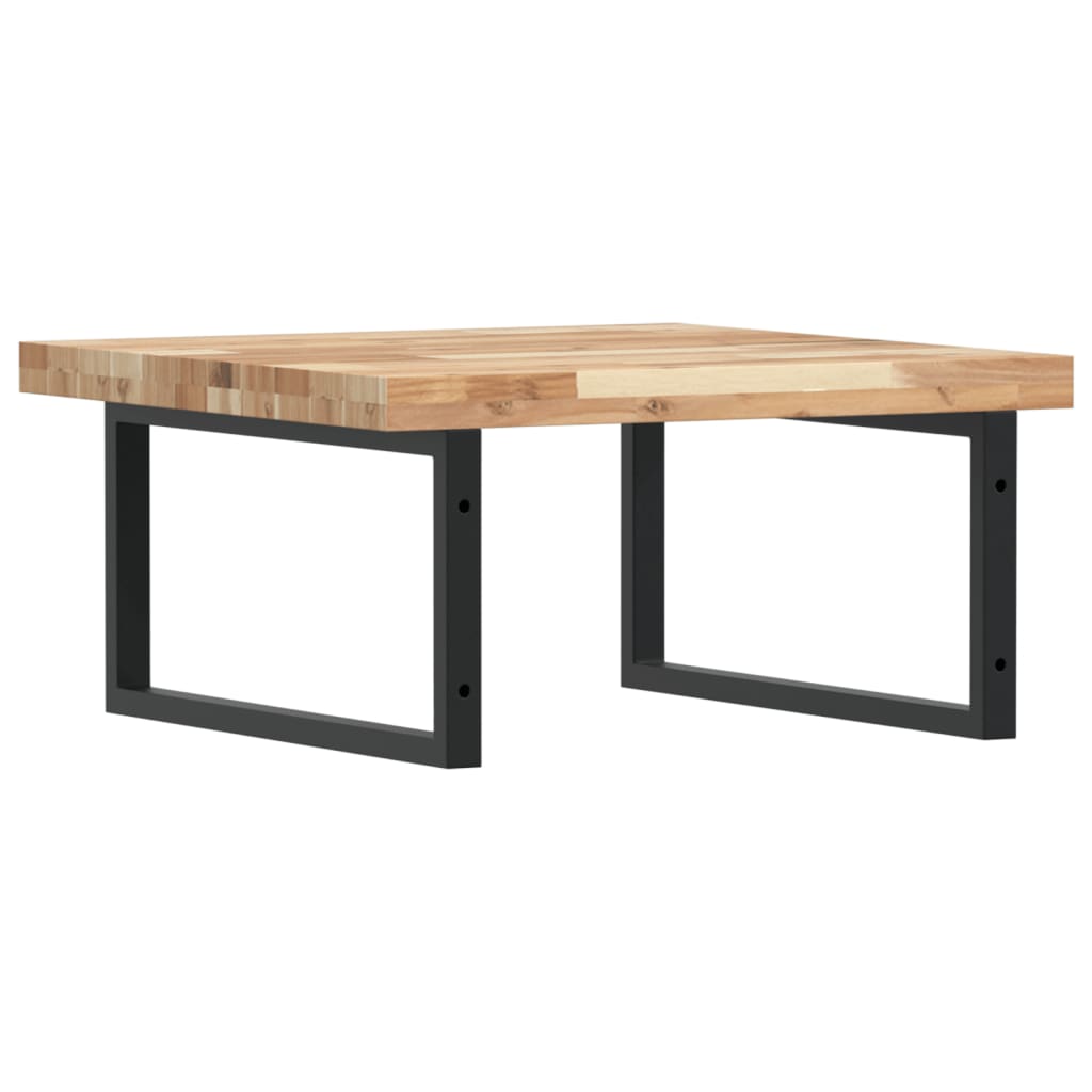 Étagère De Vasque Murale Acier Et Bois Massif D'acacia Marron Et Noir