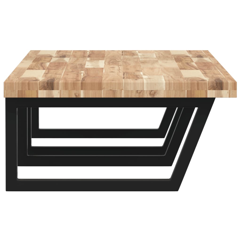 Étagère De Vasque Murale Acier Et Bois Massif D'acacia Marron Et Noir