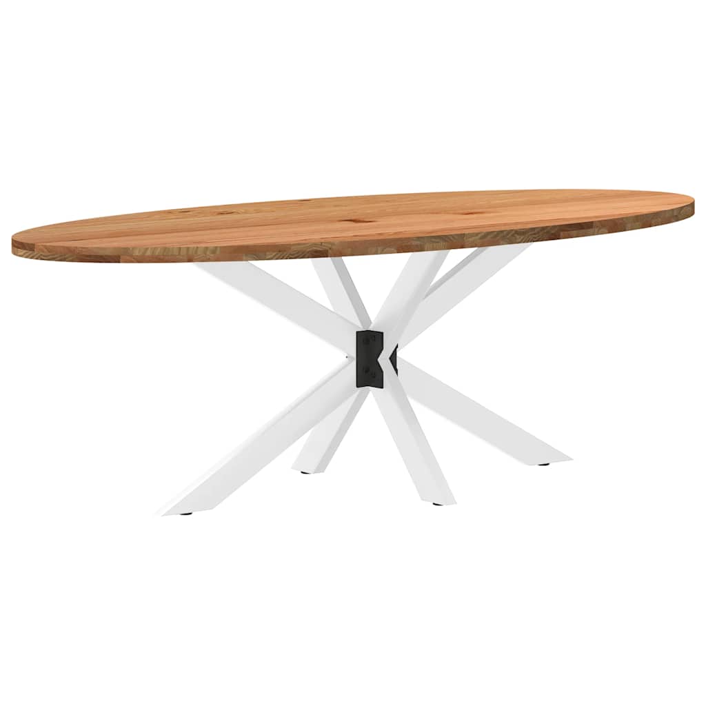 Table À Manger Marron Clair Bois De Chêne Massif Ovale