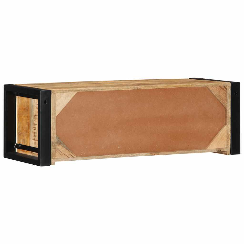 Meuble Tv 80X30X25 Cm Bois Massif De Manguier Brut