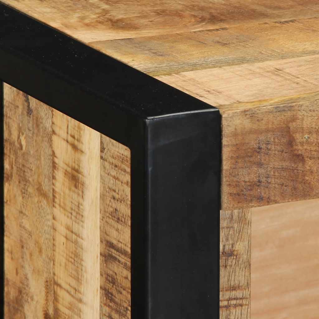 Meuble Tv 80X30X25 Cm Bois Massif De Manguier Brut