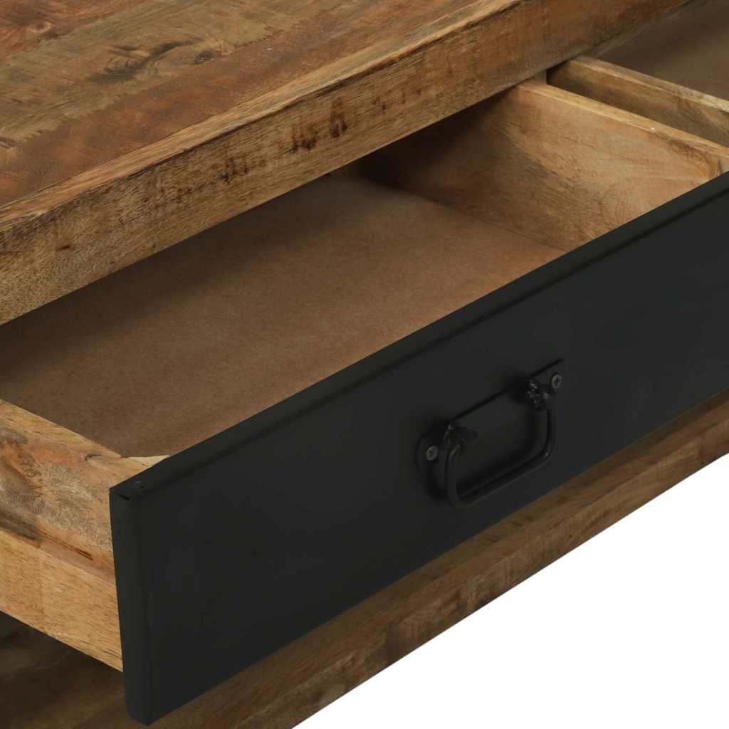 Portant À Vêtements Avec Tiroir Marron Bois De Manguier Massif