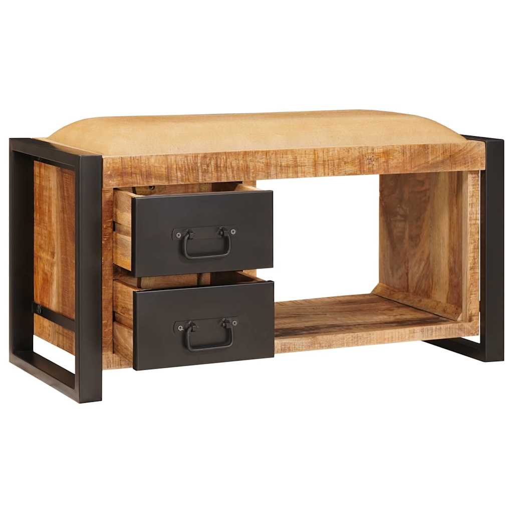 Banc De Rangement Avec Tiroir Marron Bois De Manguier Massif