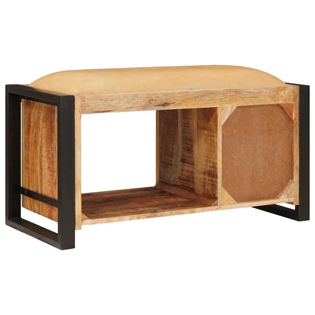 Banc De Rangement Avec Tiroir Marron Bois De Manguier Massif