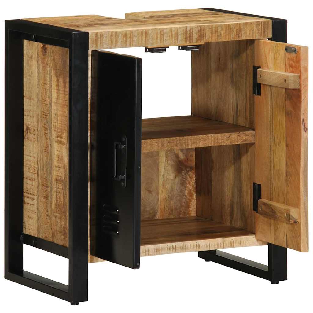 Cabinet De Salle De Bain Marron Bois De Manguier Massif