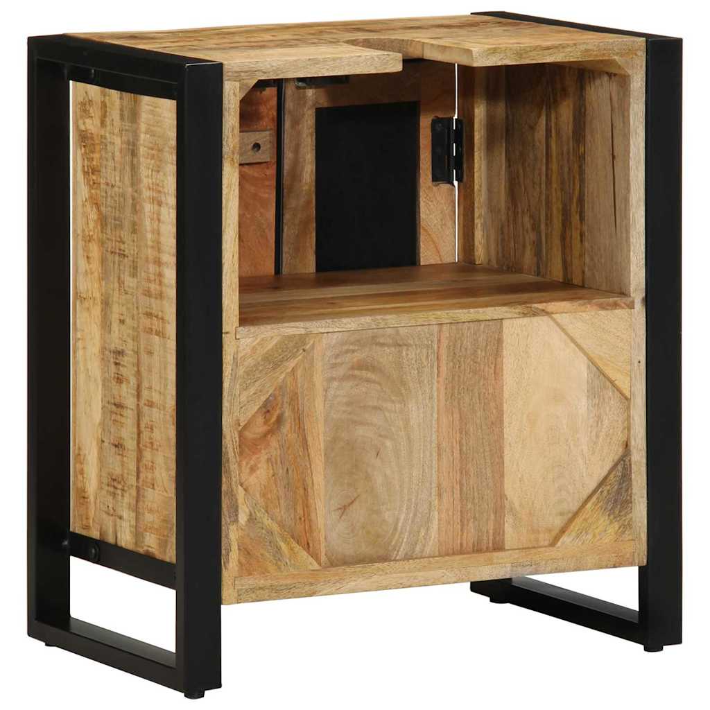 Cabinet De Salle De Bain Marron Bois De Manguier Massif