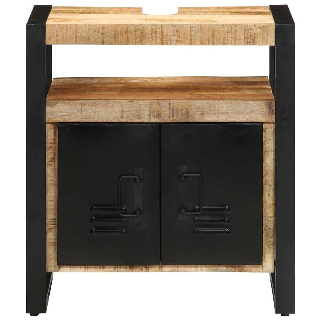 Cabinet De Salle De Bain Marron Bois De Manguier Massif