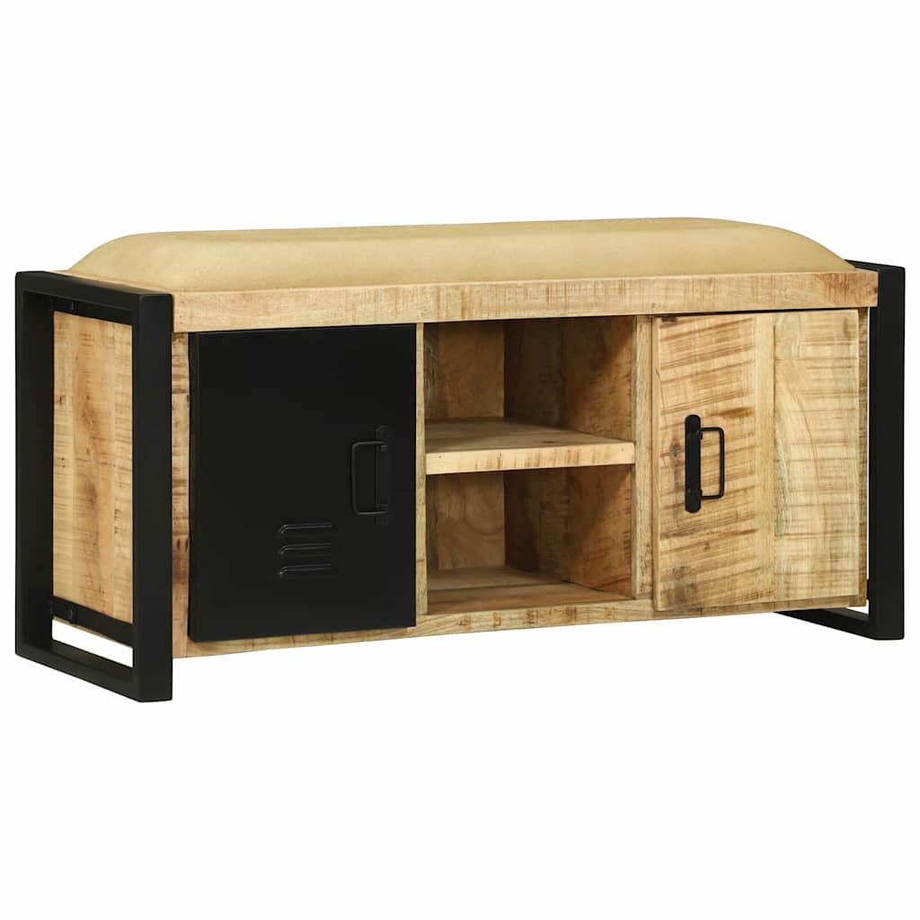 Banc De Rangement Marron Bois De Manguier Massif