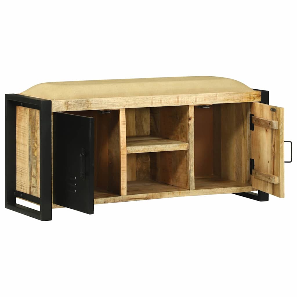 Banc De Rangement Marron Bois De Manguier Massif