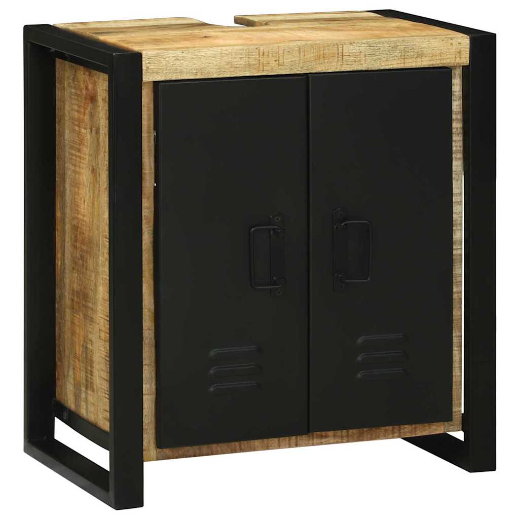 Cabinet Pour Lavabo Avec Porte Marron Bois De Manguier Massif