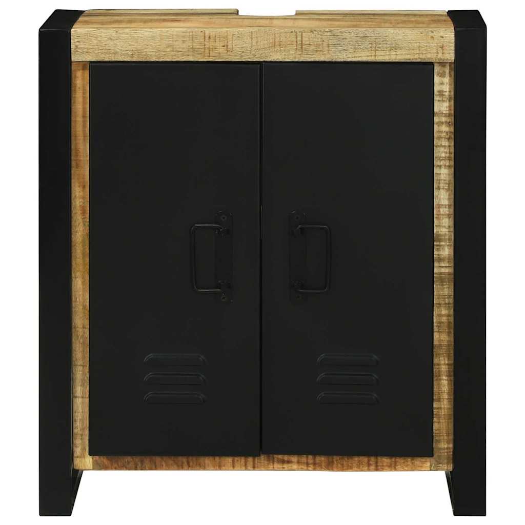 Cabinet Pour Lavabo Avec Porte Marron Bois De Manguier Massif