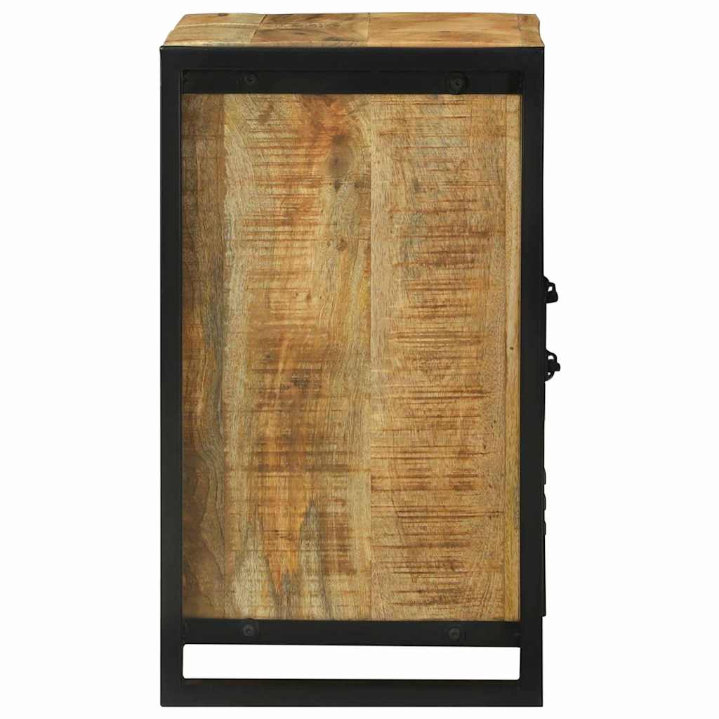 Cabinet Pour Lavabo Avec Porte Marron Bois De Manguier Massif