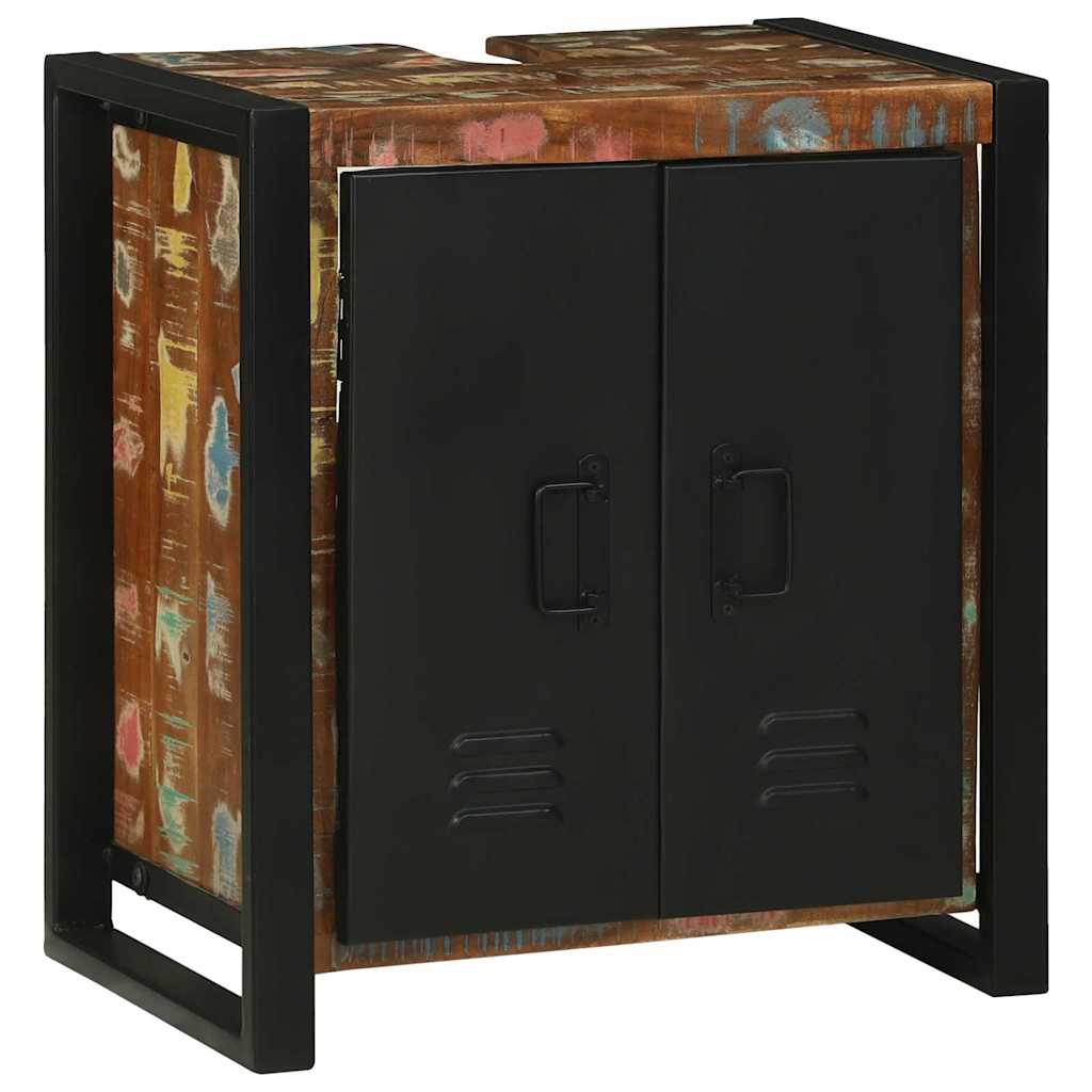 Cabinet Pour Lavabo Avec Porte Marron Bois De Manguier Massif