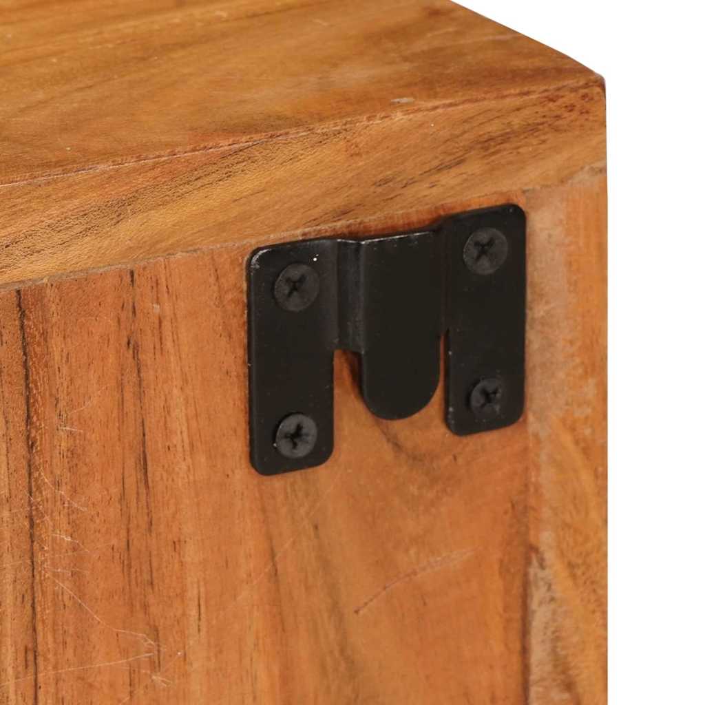 Table De Chevet 2 Pcs Marron Bois Massif D'acacia