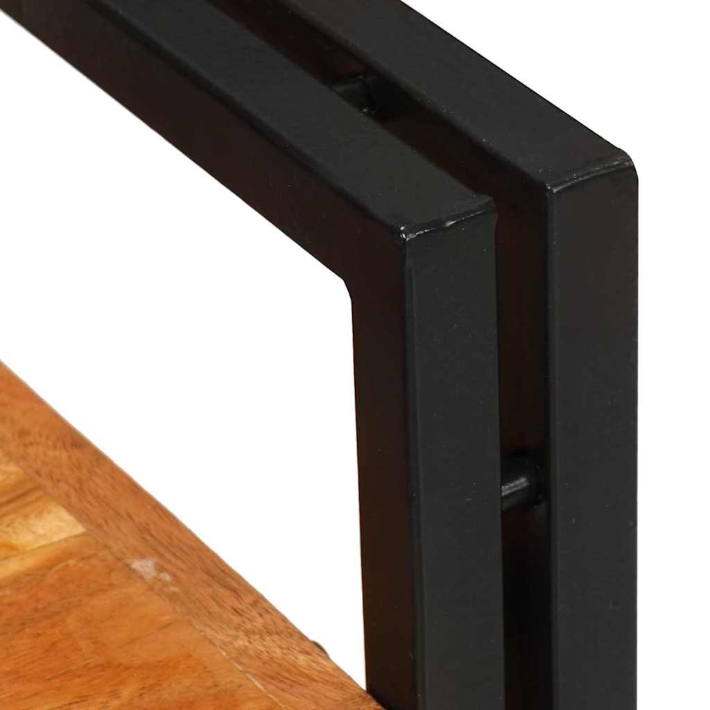 Table De Chevet Marron Et Noir Bois Massif D'acacia