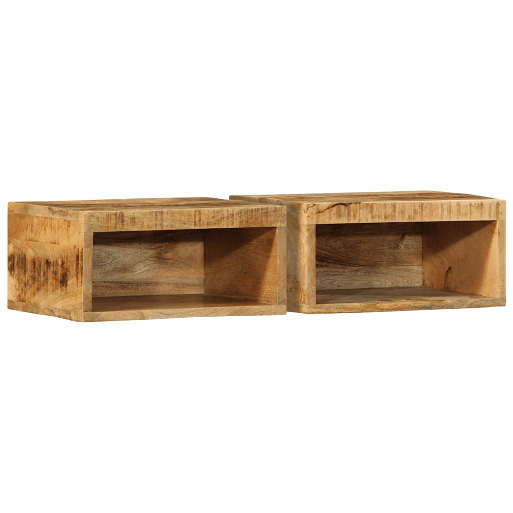 Meuble Tv Mural 40X30X19 Cm Bois Massif De Manguier Brut